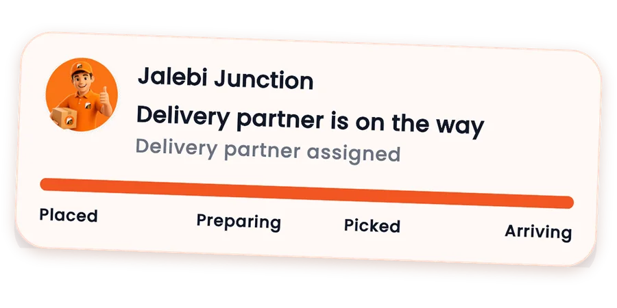 The Furtilo app's live order card, with the delivery partner on the way